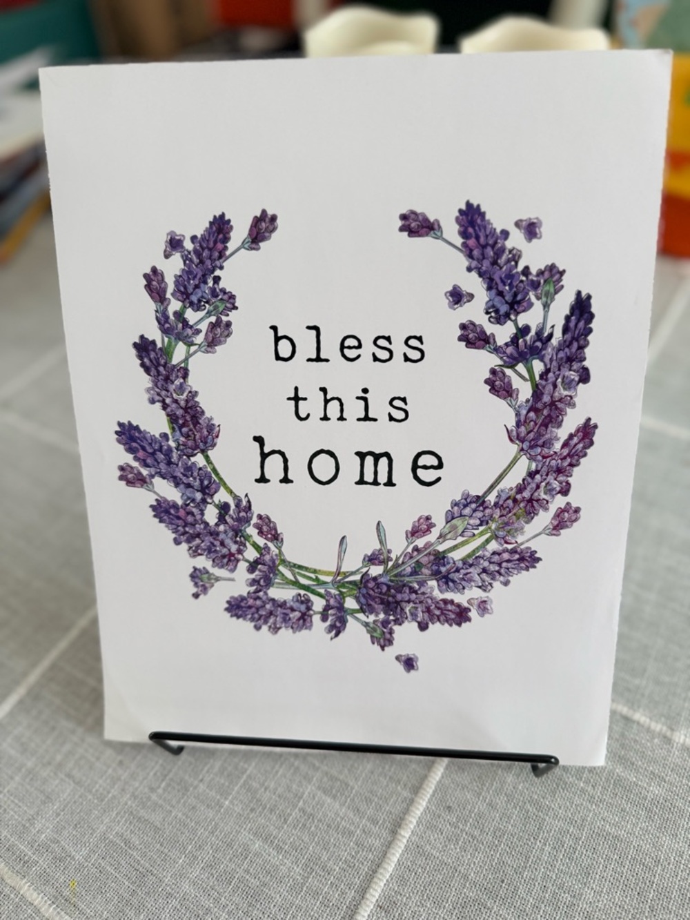 Bless This Home Lavender Print Sign